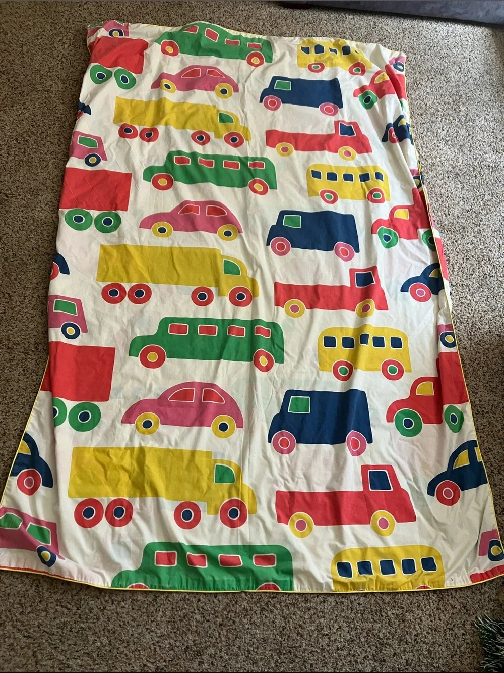 Marimekko vintage 70s Kids cars and trucks Duvet Cover Bo boo Dan Rivers twin